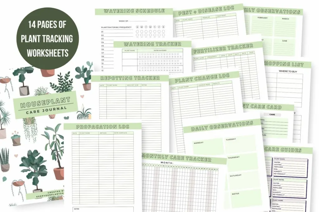 Houseplant care journal mockup