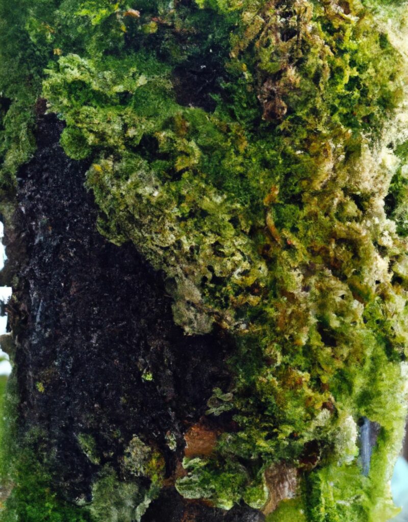 moss pole with mold on it