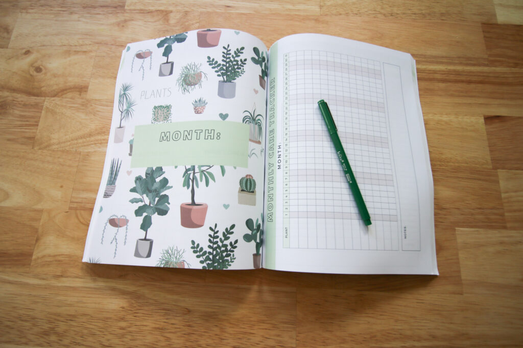 printed plant care journal