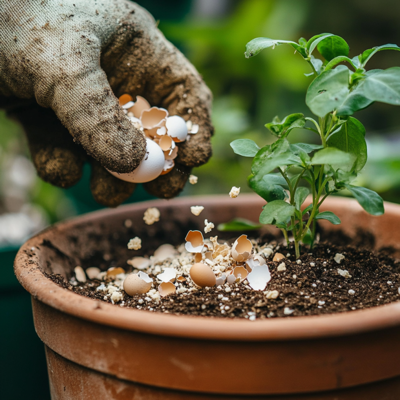 eggshell on plants